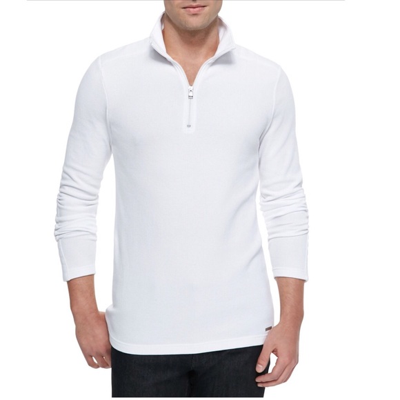 mens white half zip sweater